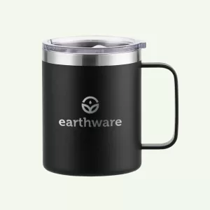 Earth Camp Mug Premium Insulated Travel Cup - Black (355ml)
