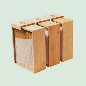 Glass Bamboo Cereal & Dry Food Dispenser - 3 Pack