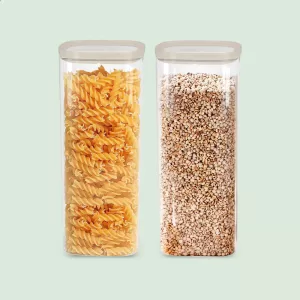 Cube Glass Pantry Storage Jars - 2 Pack (2340ml)