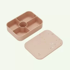 No-Tox Silicone Bento Lunch Box - 5 Compartments - Confetti Pink (1.2L)