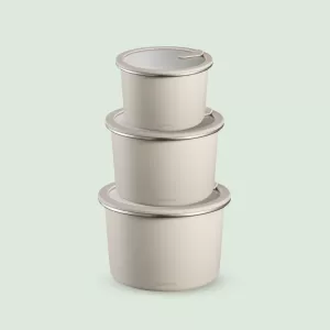Stainless Steel Food Storage Container - Circle - 3 Pack
