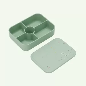 No-Tox Silicone Bento Lunch Box - 5 Compartments - Confetti Olive (1.2L)